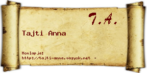 Tajti Anna névjegykártya